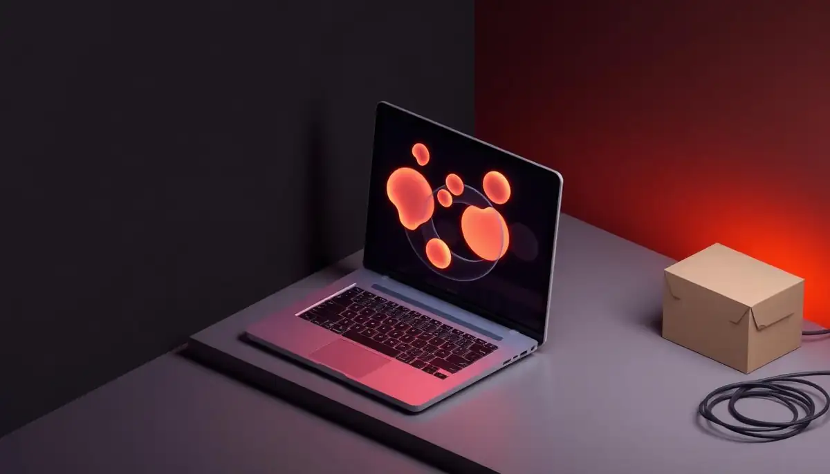 Ноутбук с открытым браузером и ненужная коробка установщика — работа без скачивания